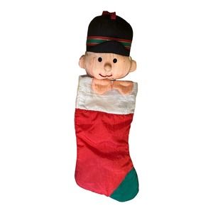 Toy Soldier Puffy Nylon Parachute Christmas Stocking 17" Holiday Hanging Vintage